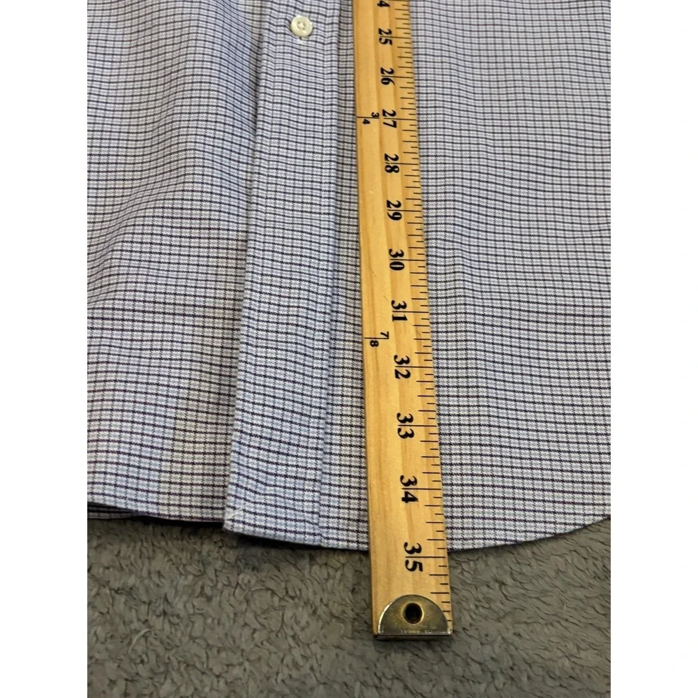 Vintage Polo Ralph Lauren Yarmouth Oxford Shirt Mens 16.5 Blue Plaid Flesh Pony
